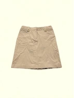 J. McLaughlin Khaki Casual A-Line Skirt with Button Detail